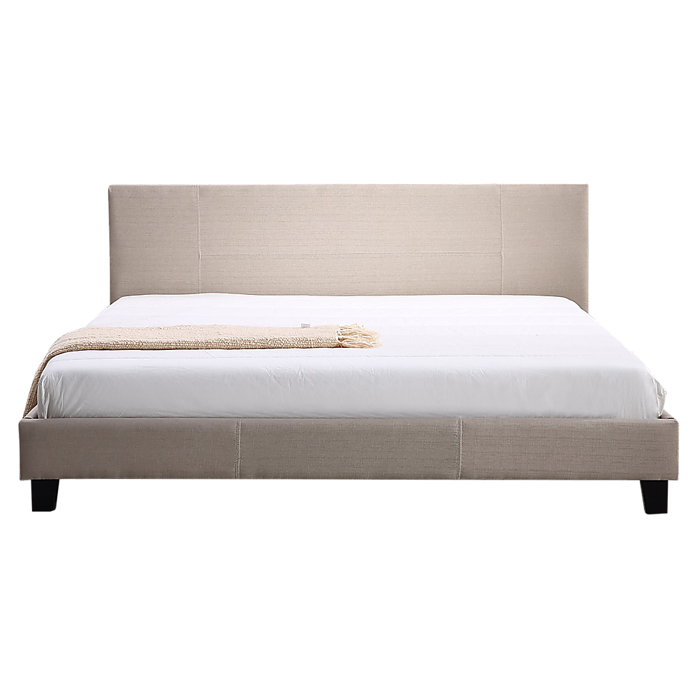 King Linen Fabric Bed Frame Beige